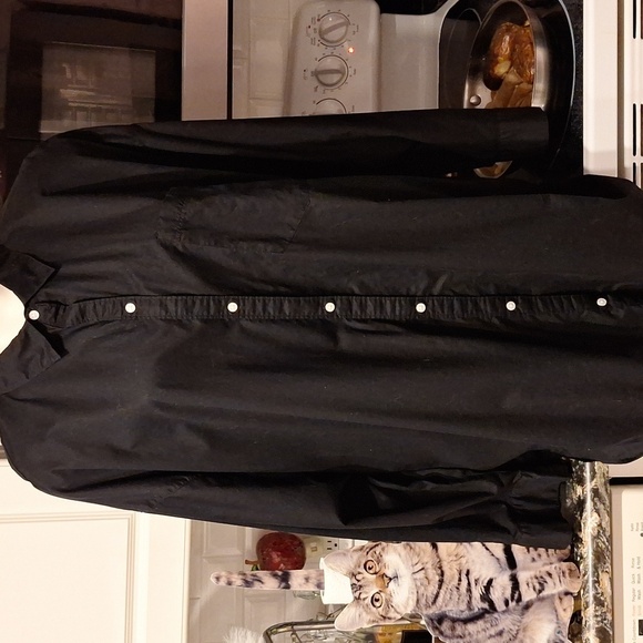 C womens Old Navy solid black stretch 3/4 sleeve plus size shirt 3X - Picture 1 of 4